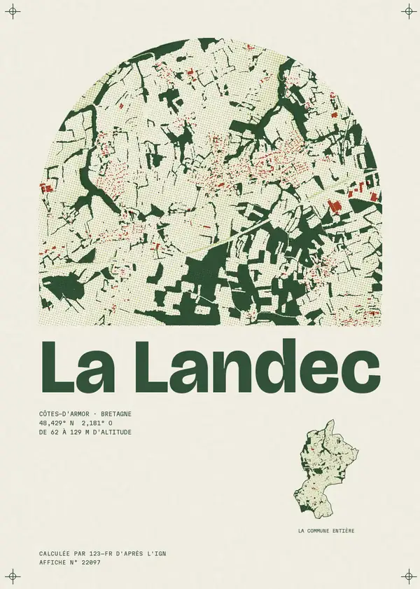 Affiche de La Landec, calculée par 123-fr d'après l'IGN