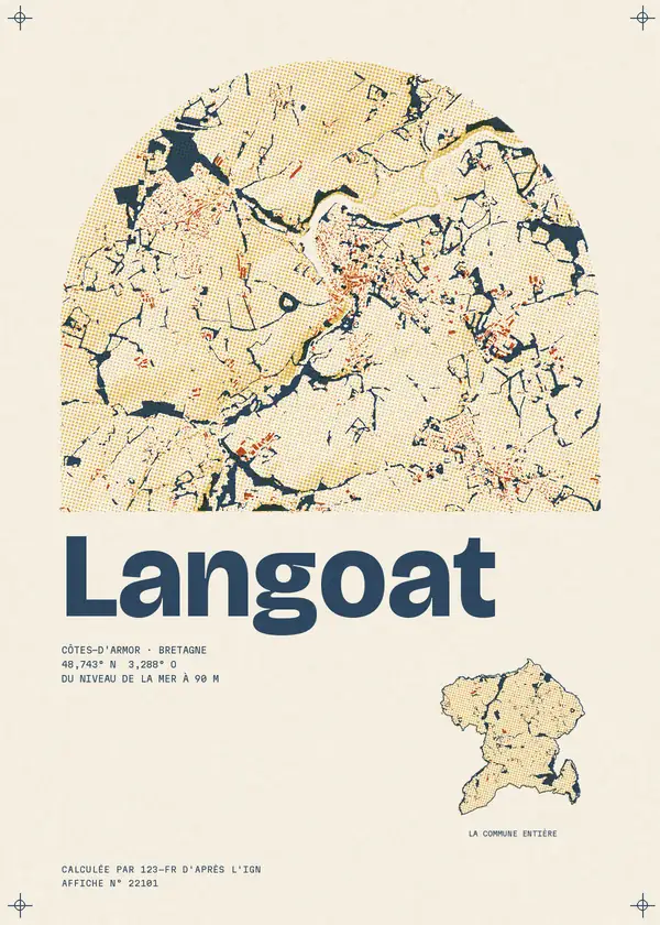 Affiche de Langoat, calculée par 123-fr d'après l'IGN