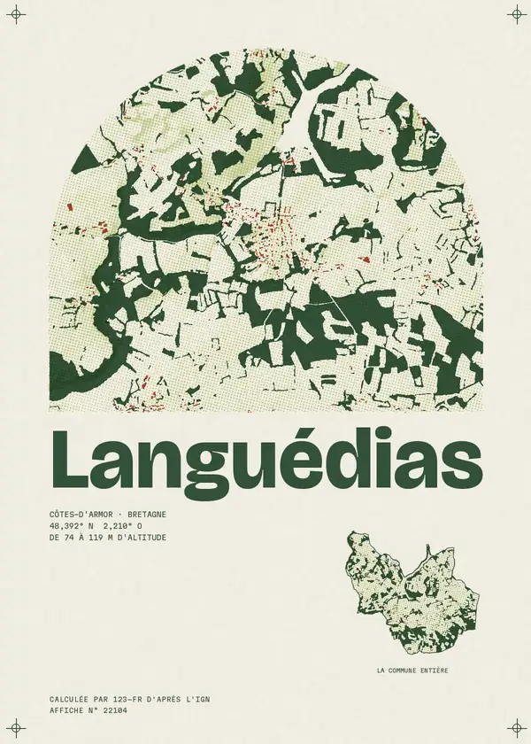 Affiche de Languédias, calculée par 123-fr d'après l'IGN
