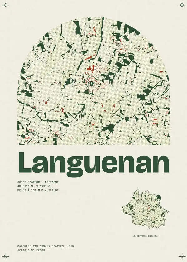 Affiche de Languenan, calculée par 123-fr d'après l'IGN