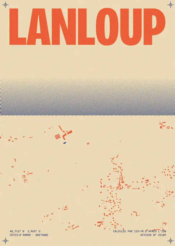 Affiche de Lanloup, calculée par 123-fr d'après l'IGN