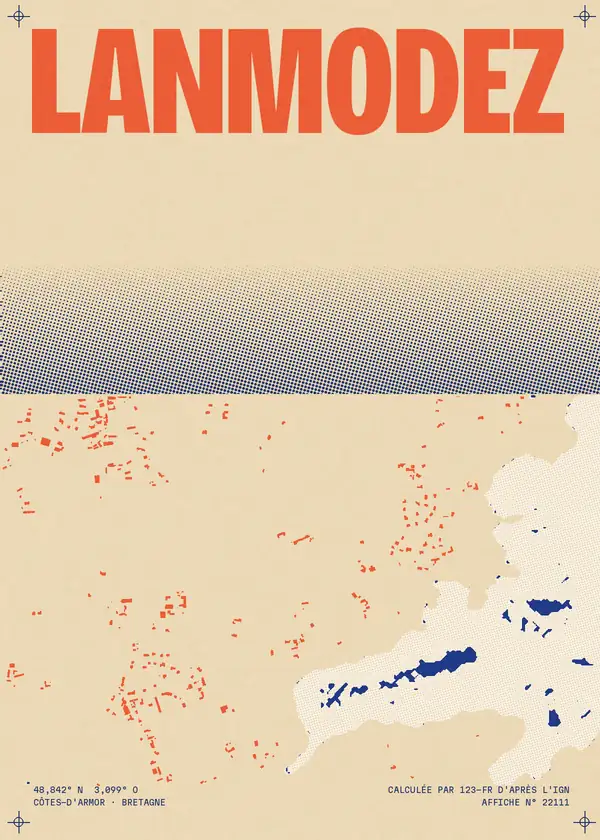 Affiche de Lanmodez, calculée par 123-fr d'après l'IGN
