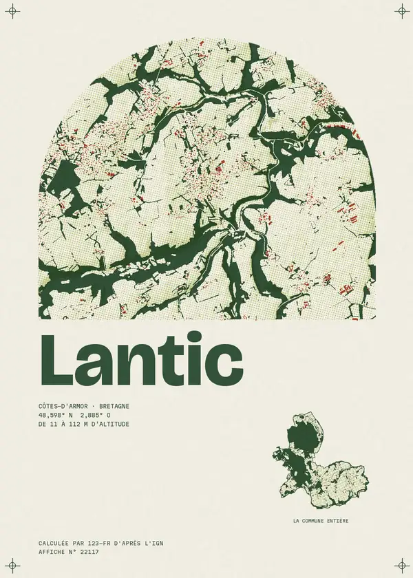 Affiche de Lantic, calculée par 123-fr d'après l'IGN