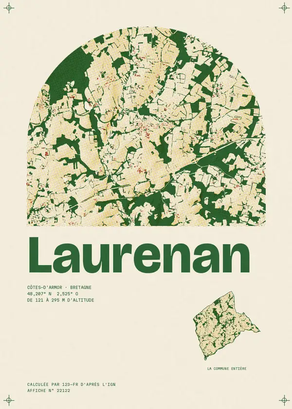 Affiche de Laurenan, calculée par 123-fr d'après l'IGN