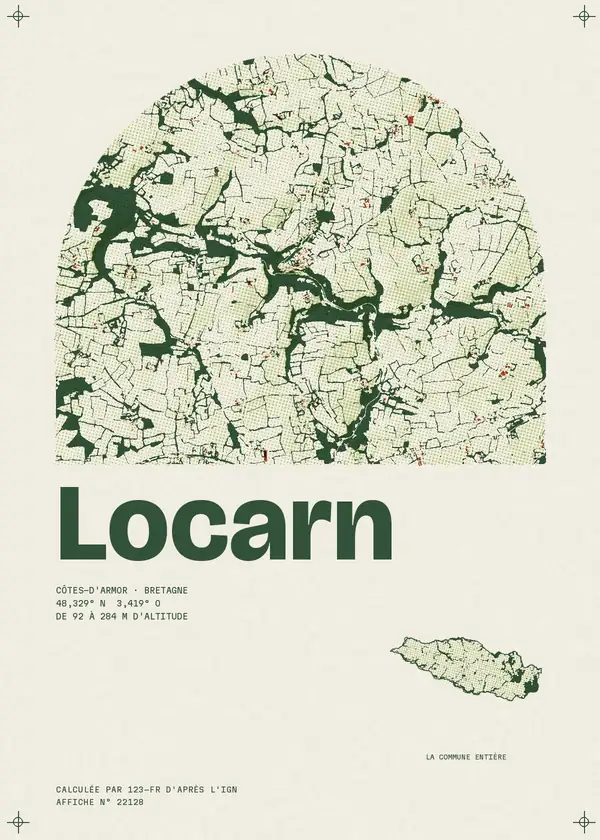 Affiche de Locarn, calculée par 123-fr d'après l'IGN