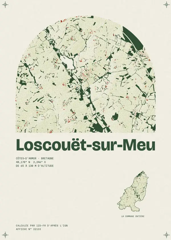 Affiche de Loscouët-sur-Meu, calculée par 123-fr d'après l'IGN