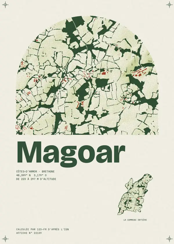 Affiche de Magoar, calculée par 123-fr d'après l'IGN