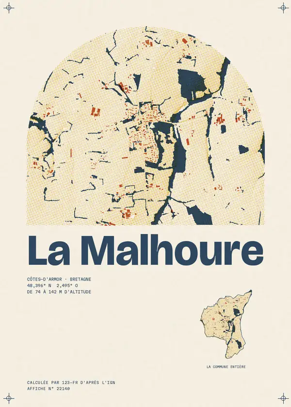 Affiche de La Malhoure, calculée par 123-fr d'après l'IGN
