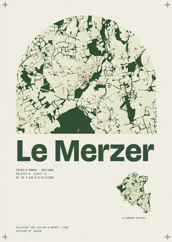Affiche de Le Merzer, calculée par 123-fr d'après l'IGN