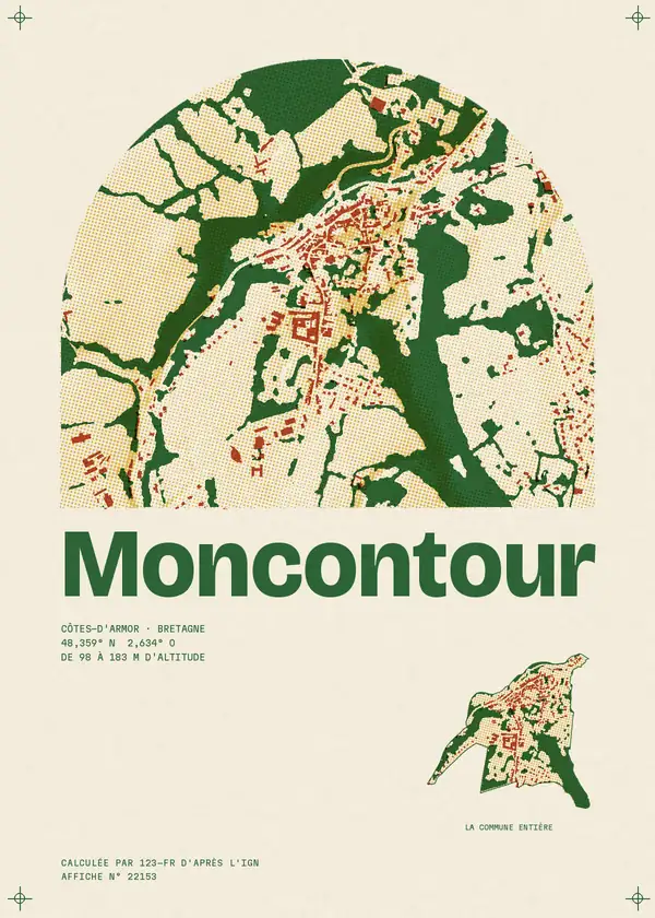 Affiche de Moncontour, calculée par 123-fr d'après l'IGN