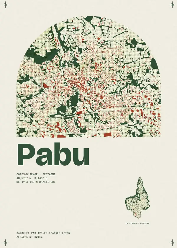 Affiche de Pabu, calculée par 123-fr d'après l'IGN