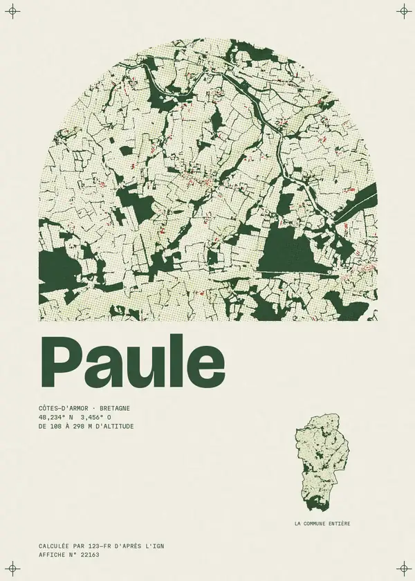 Affiche de Paule, calculée par 123-fr d'après l'IGN