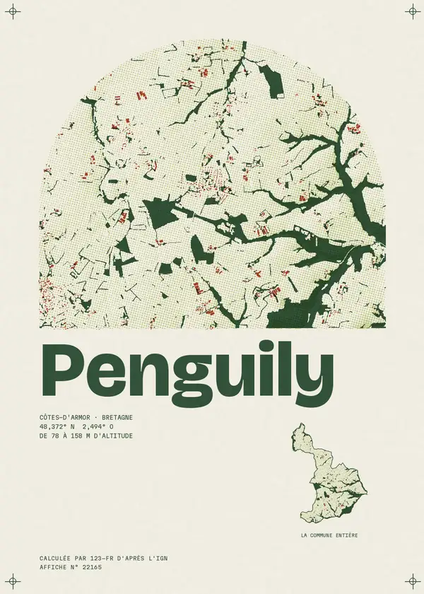 Affiche de Penguily, calculée par 123-fr d'après l'IGN