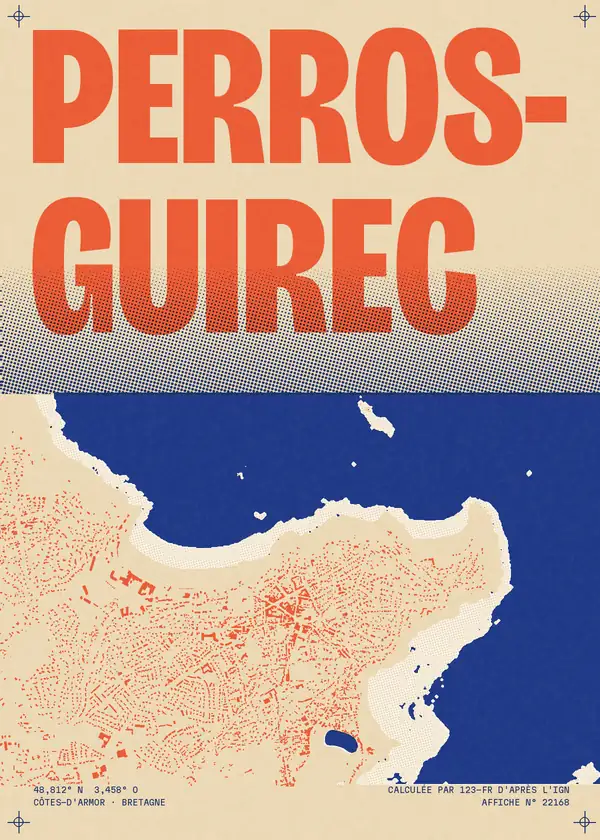 Affiche de Perros-Guirec, calculée par 123-fr d'après l'IGN