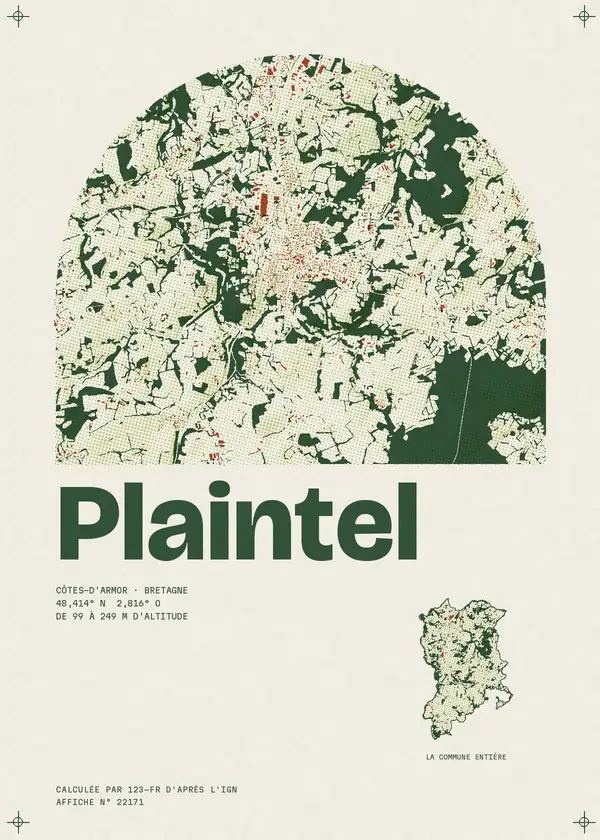Affiche de Plaintel, calculée par 123-fr d'après l'IGN
