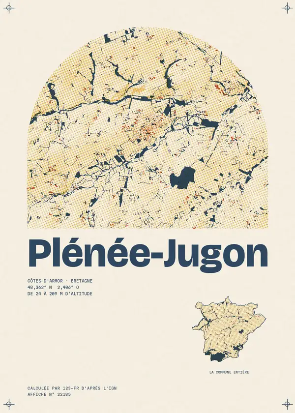 Affiche de Plénée-Jugon, calculée par 123-fr d'après l'IGN