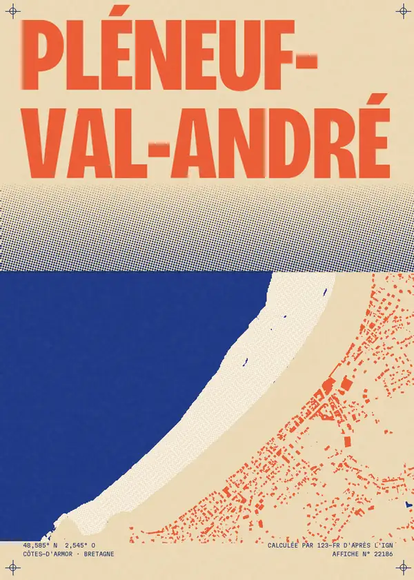 Affiche de Pléneuf-Val-André, calculée par 123-fr d'après l'IGN