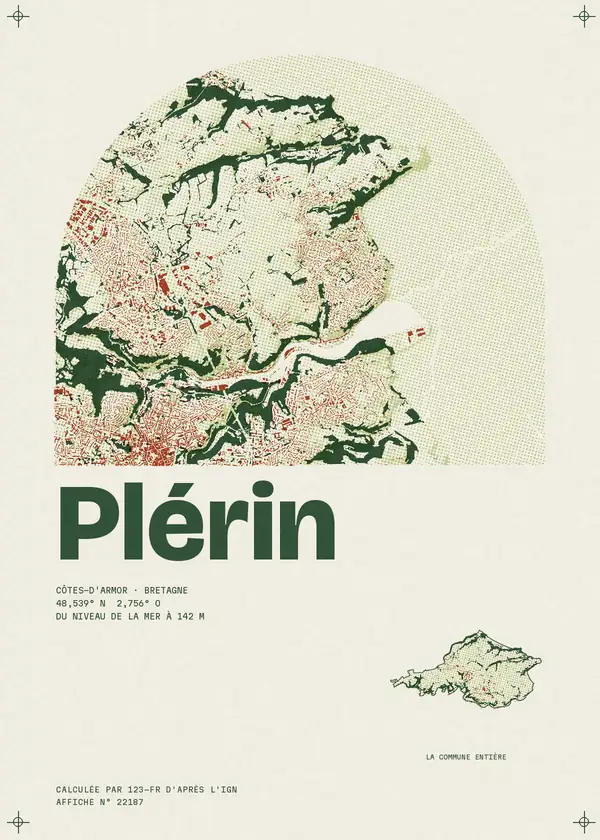 Affiche de Plérin, calculée par 123-fr d'après l'IGN