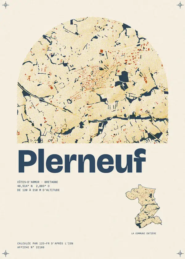 Affiche de Plerneuf, calculée par 123-fr d'après l'IGN