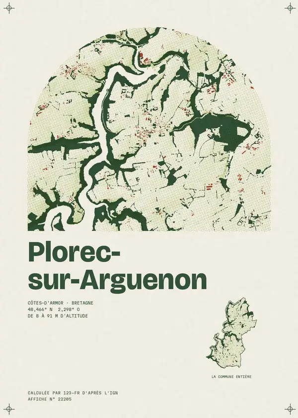 Affiche de Plorec-sur-Arguenon, calculée par 123-fr d'après l'IGN