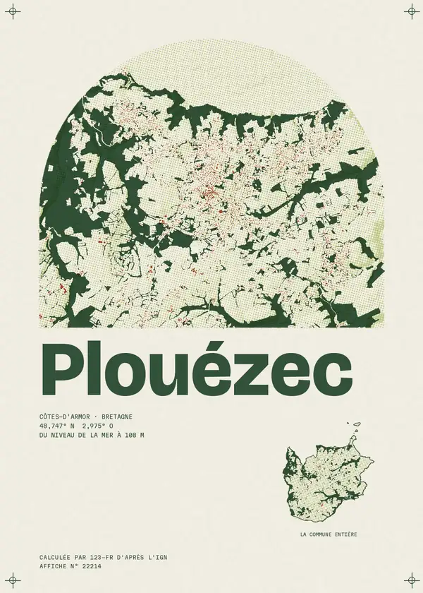 Affiche de Plouézec, calculée par 123-fr d'après l'IGN
