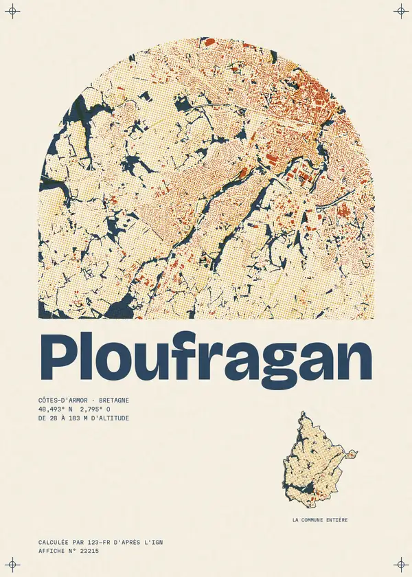 Affiche de Ploufragan, calculée par 123-fr d'après l'IGN