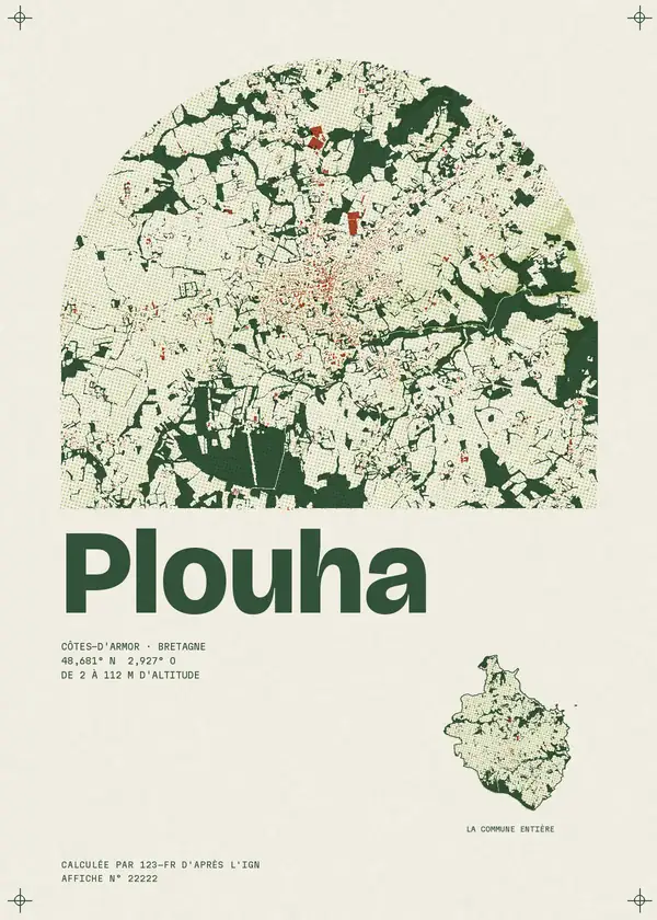 Affiche de Plouha, calculée par 123-fr d'après l'IGN