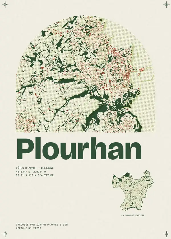 Affiche de Plourhan, calculée par 123-fr d'après l'IGN