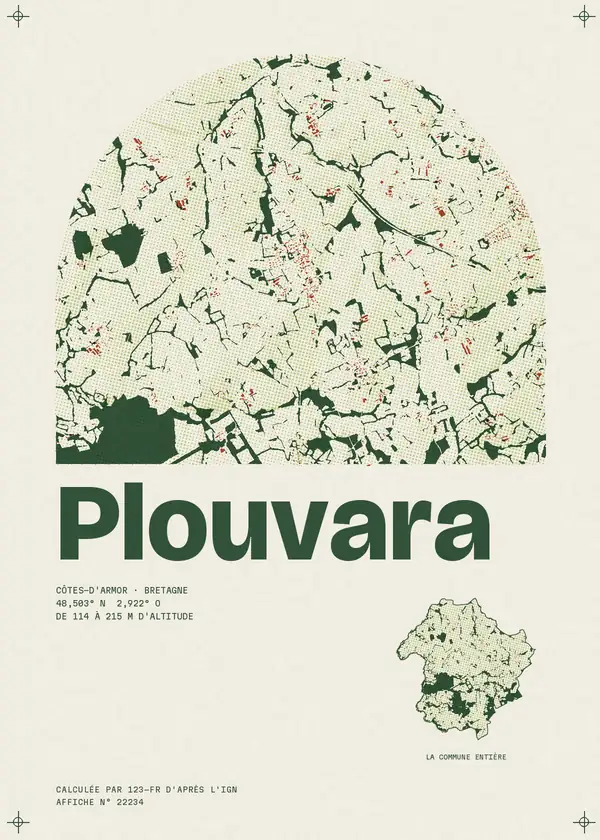 Affiche de Plouvara, calculée par 123-fr d'après l'IGN