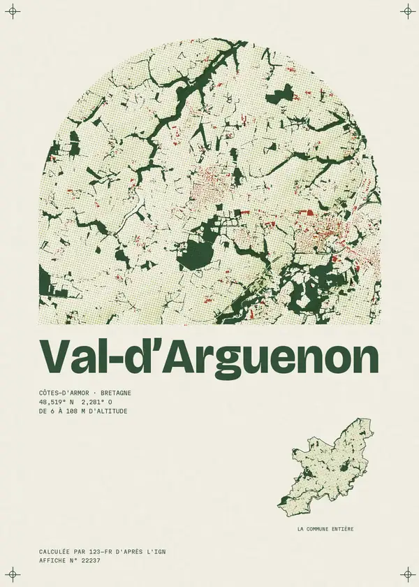 Affiche de Val-d'Arguenon, calculée par 123-fr d'après l'IGN
