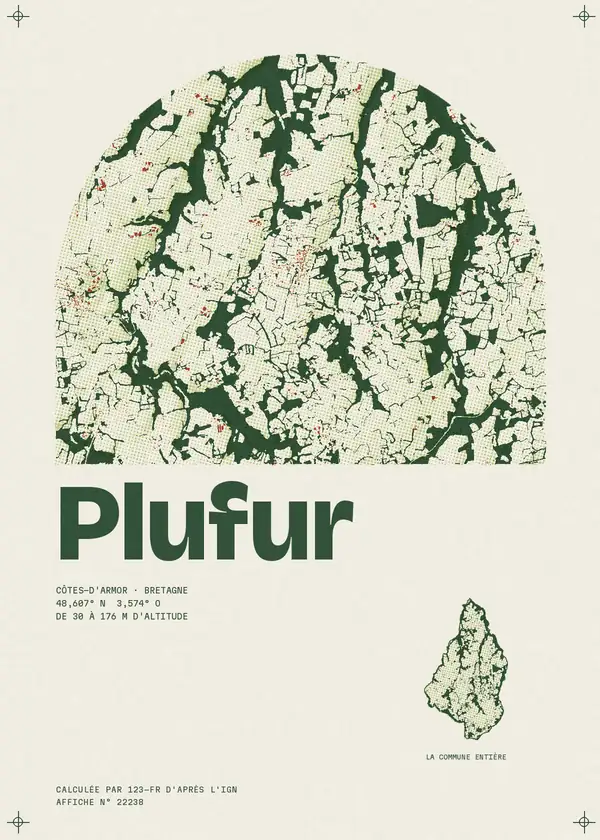 Affiche de Plufur, calculée par 123-fr d'après l'IGN