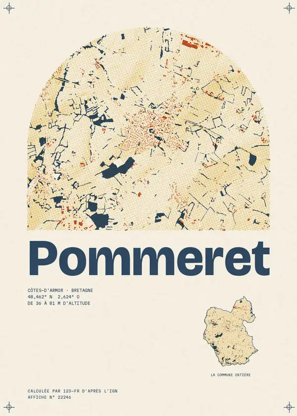 Affiche de Pommeret, calculée par 123-fr d'après l'IGN