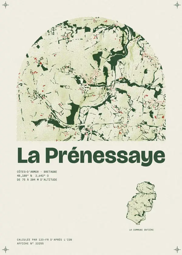Affiche de La Prénessaye, calculée par 123-fr d'après l'IGN
