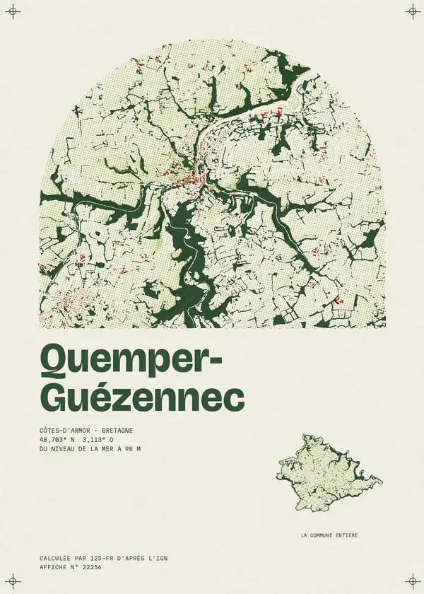 Affiche de Quemper-Guézennec, calculée par 123-fr d'après l'IGN