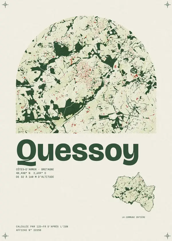 Affiche de Quessoy, calculée par 123-fr d'après l'IGN