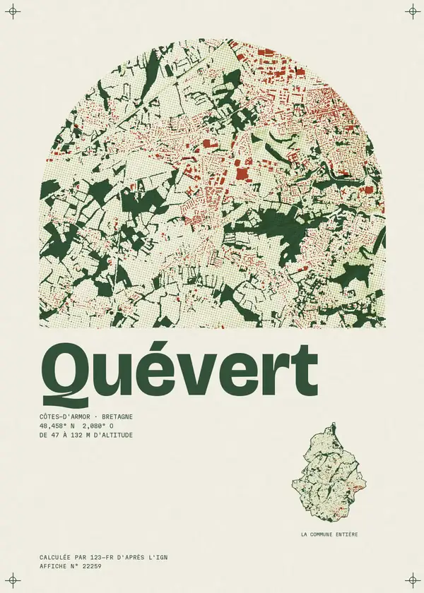 Affiche de Quévert, calculée par 123-fr d'après l'IGN