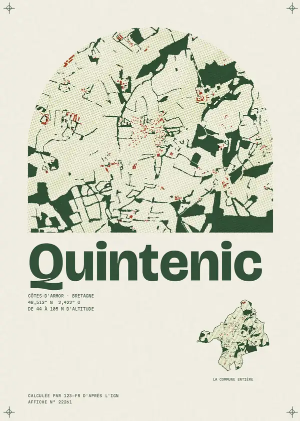 Affiche de Quintenic, calculée par 123-fr d'après l'IGN
