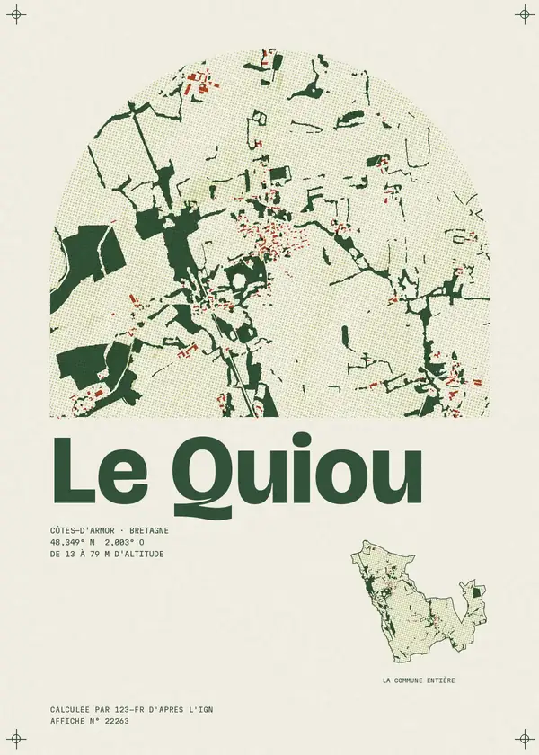 Affiche de Le Quiou, calculée par 123-fr d'après l'IGN