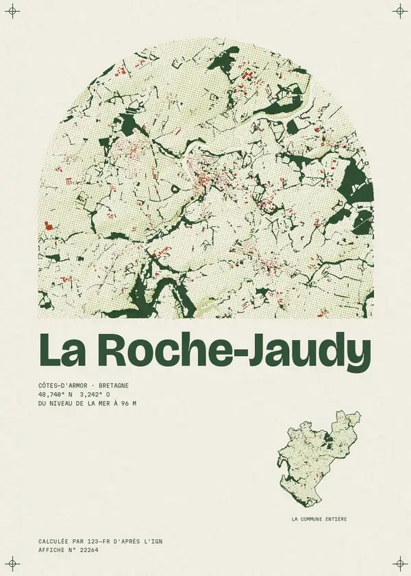 Affiche de La Roche-Jaudy, calculée par 123-fr d'après l'IGN