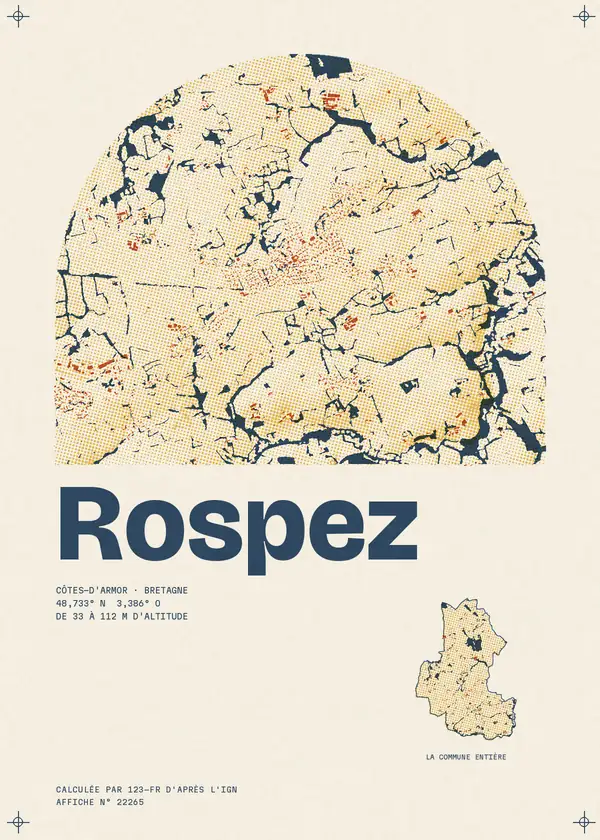 Affiche de Rospez, calculée par 123-fr d'après l'IGN