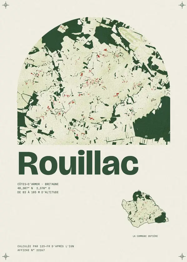 Affiche de Rouillac, calculée par 123-fr d'après l'IGN