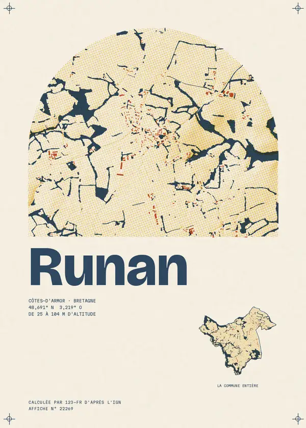 Affiche de Runan, calculée par 123-fr d'après l'IGN