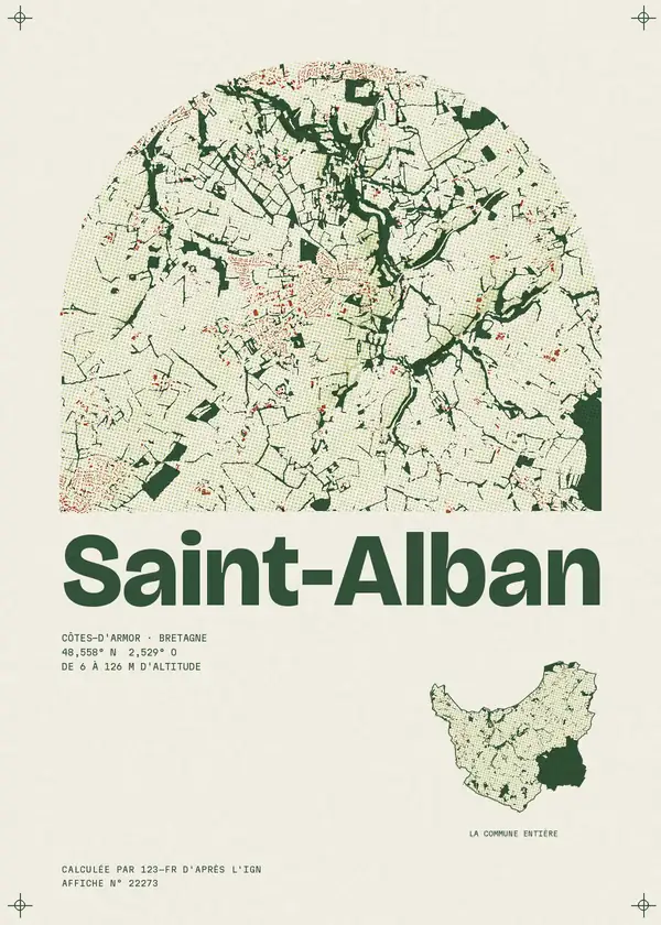 Affiche de Saint-Alban, calculée par 123-fr d'après l'IGN