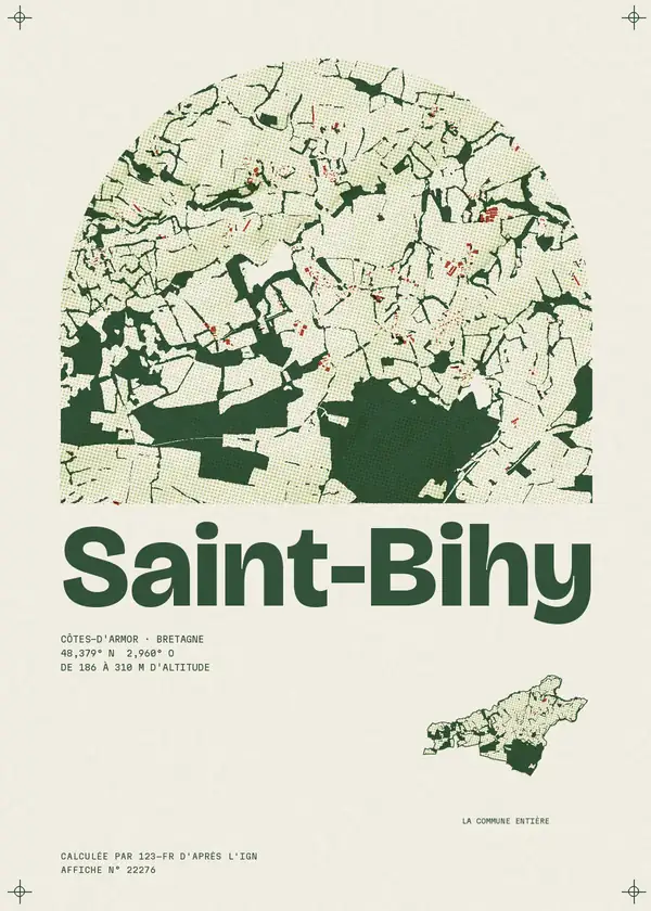 Affiche de Saint-Bihy, calculée par 123-fr d'après l'IGN