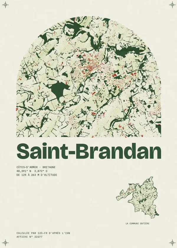 Affiche de Saint-Brandan, calculée par 123-fr d'après l'IGN