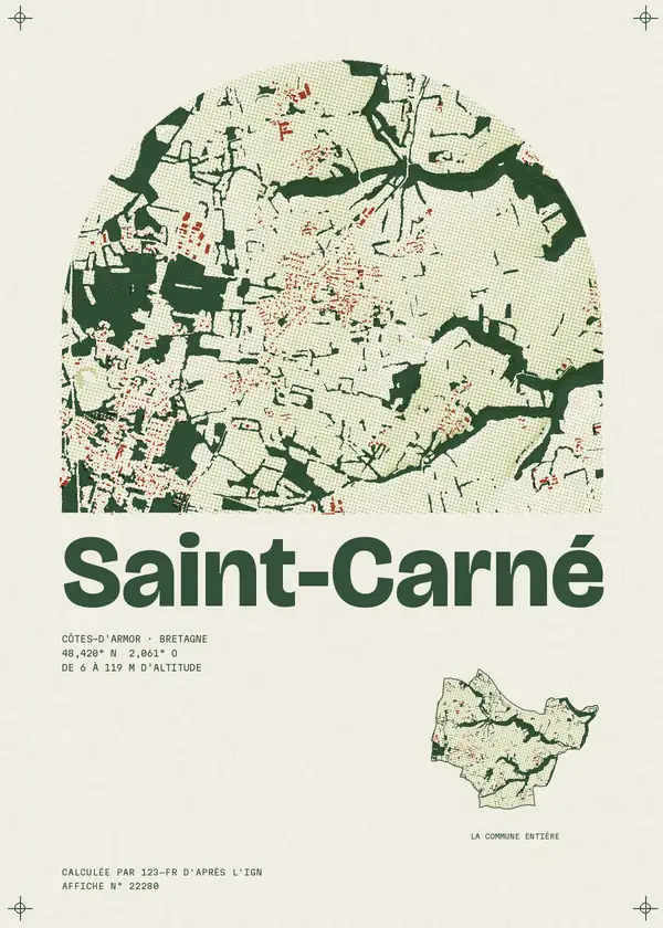 Affiche de Saint-Carné, calculée par 123-fr d'après l'IGN