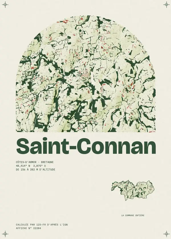 Affiche de Saint-Connan, calculée par 123-fr d'après l'IGN