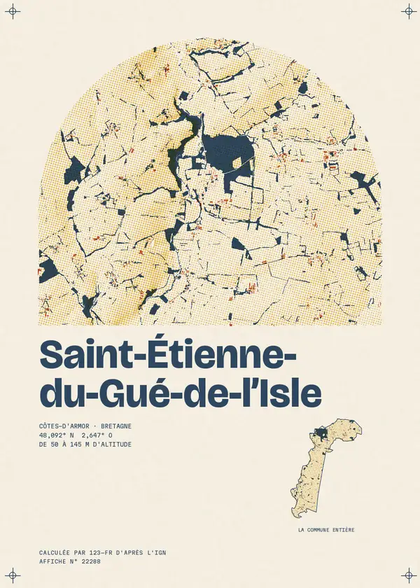 Affiche de Saint-Étienne-du-Gué-de-l'Isle, calculée par 123-fr d'après l'IGN