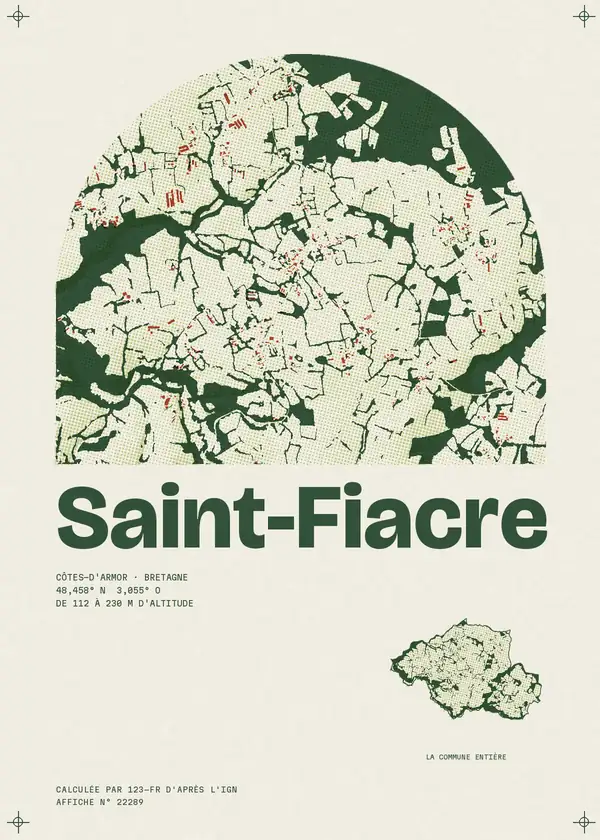 Affiche de Saint-Fiacre, calculée par 123-fr d'après l'IGN