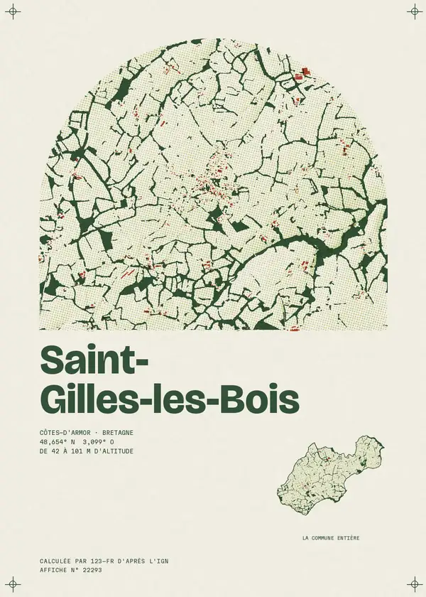 Affiche de Saint-Gilles-les-Bois, calculée par 123-fr d'après l'IGN